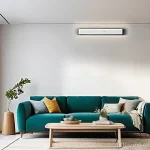 스마트홈 제품의 환경적 영향 - **Prompt:** A sleek, modern living room in a Vietnamese home, bathed in soft, diffused natural light...