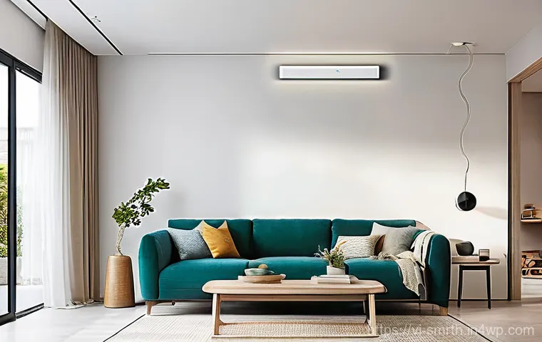 스마트홈 제품의 환경적 영향 - **Prompt:** A sleek, modern living room in a Vietnamese home, bathed in soft, diffused natural light...