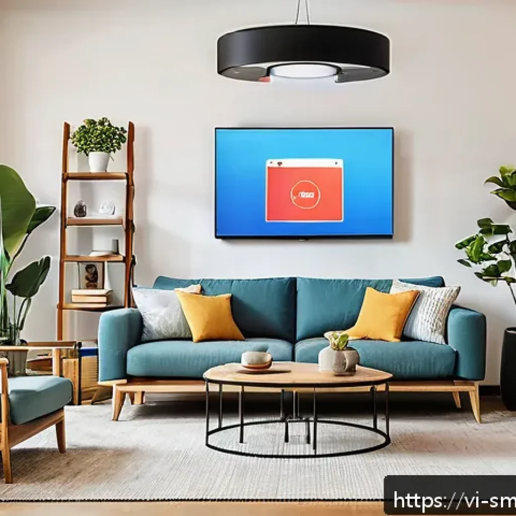 스마트홈 보안 솔루션과 위험 요소 - A modern Vietnamese living room equipped with a variety of smart home devices from well-known intern...