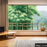 스마트홈 기기 설치 후 유용한 팁 - A modern Vietnamese living room featuring smart home devices: sleek smart LED lights with adjustable...