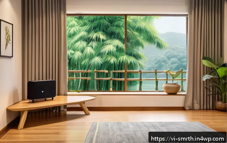 스마트홈 기기 설치 후 유용한 팁 - A modern Vietnamese living room featuring smart home devices: sleek smart LED lights with adjustable...